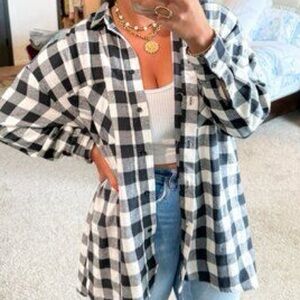 19 Hyfve oversize, small buffalo checkered dress flannel plaid boutique